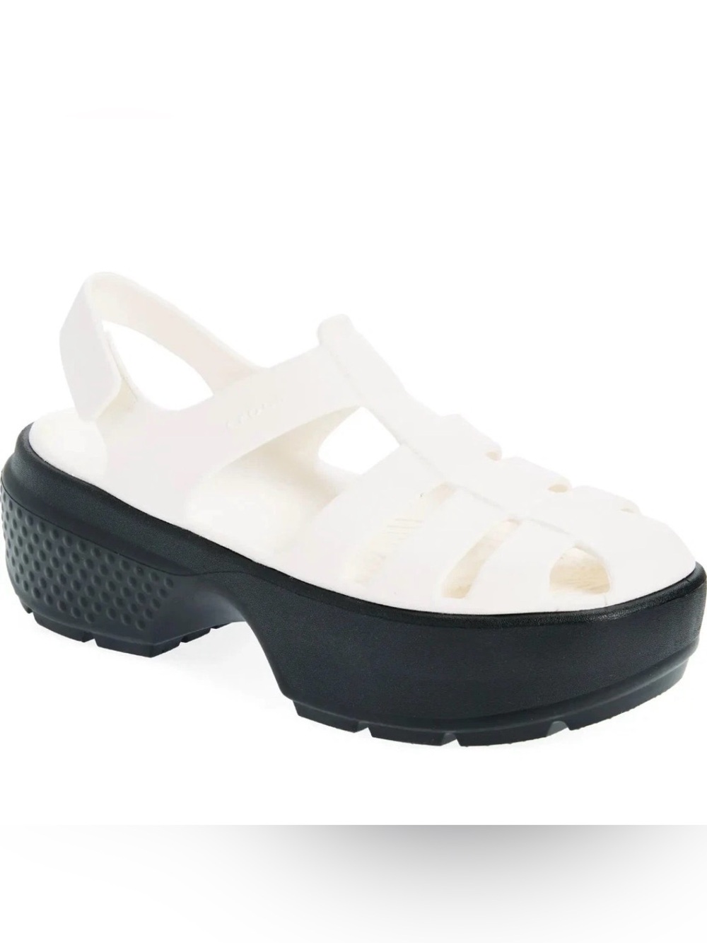 Crocs Stomp Fisherman Platform Sandals White Women's Size 10 NEW